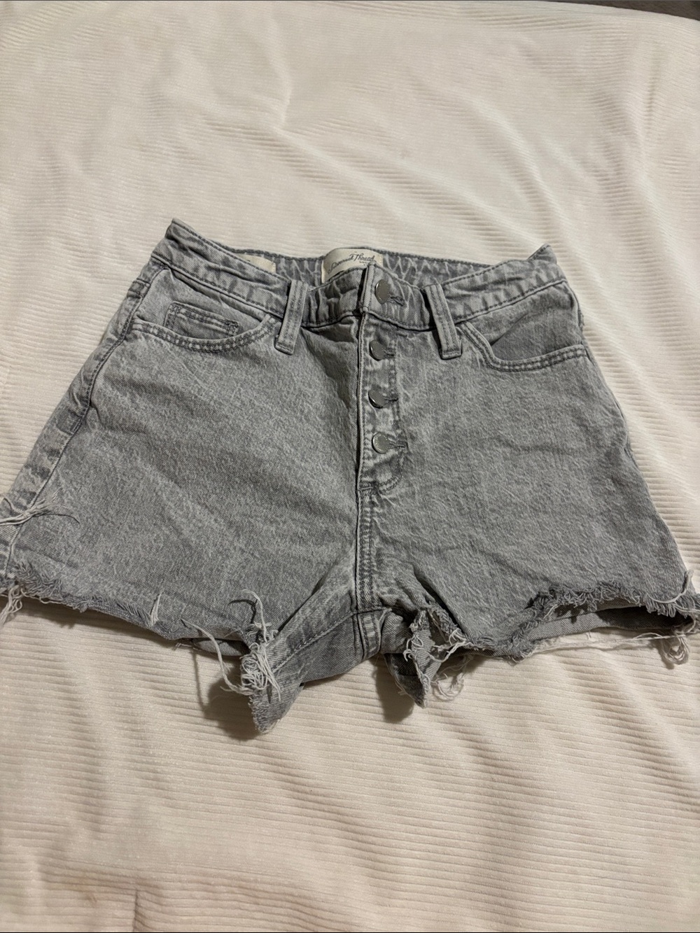 Universal Thread High-Rise Washed Gray Denim Shorts